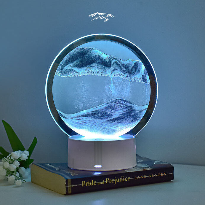 Creative Round Hourglass Quicksand 3D LED Night Light Table Lamp