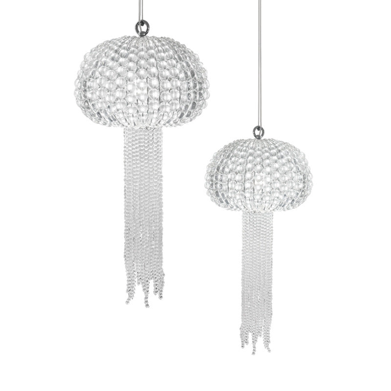 Moderne Leichte Luxus Glas Quallenform 1-Licht Pendelleuchte 