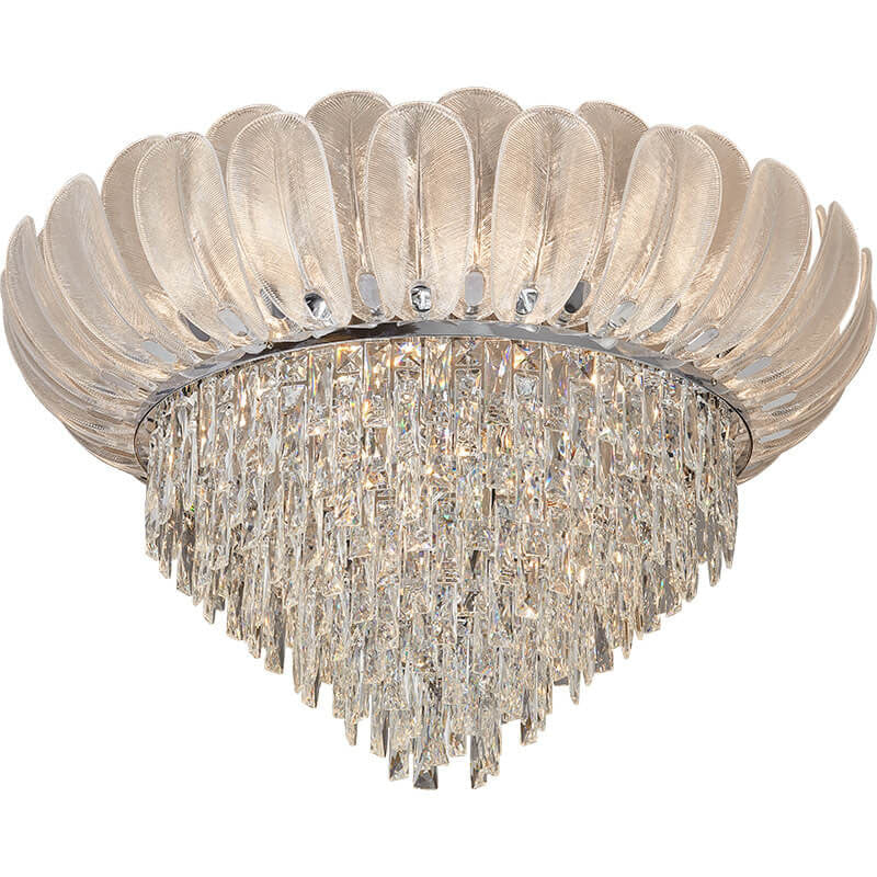 Lustre de plafond encastré en verre cristal de luxe européen moderne 9/12/16 lumières 