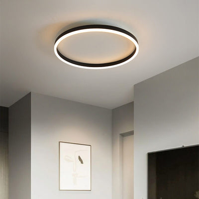 Nordic Minimalist Circle Ring Iron Acrylic LED Flush Mount Ceiling Light