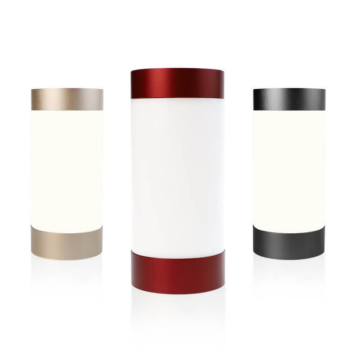 Moderne minimalistische zylindrische Aluminium-Acryl-USB-LED-Tischlampe 