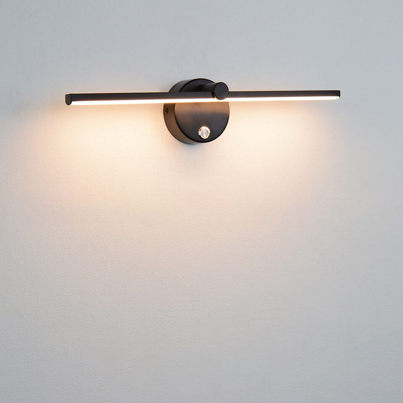 Nordic Minimalist Aluminum Long Bar Switch LED Mirror Wall Sconce Lamp