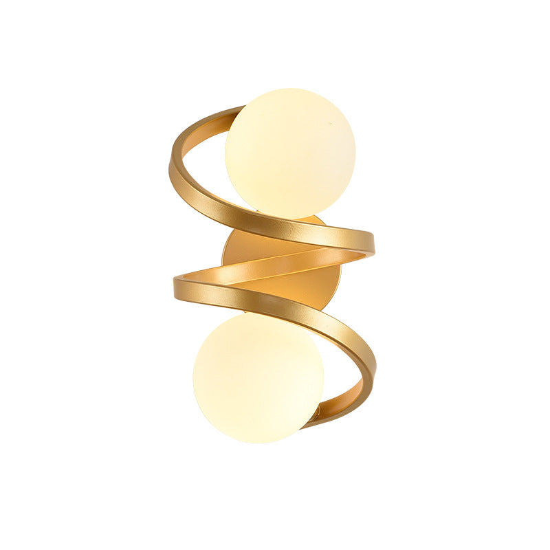 Moderne, minimalistische, runde, kugelförmige Glas-Wandleuchte mit 2 Leuchten 
