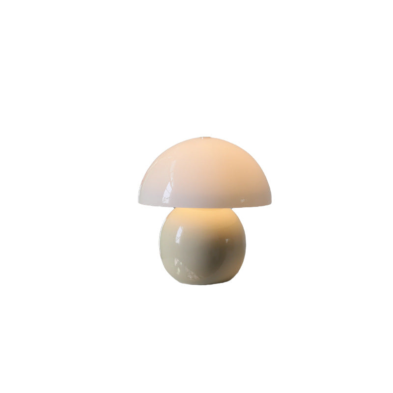 Nordic Vintage Glass Mushroom Ceramic LED Table Lamp