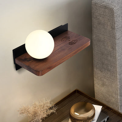 Modern Minimalist Wood Grain 1-light Wall Sconce Lamp