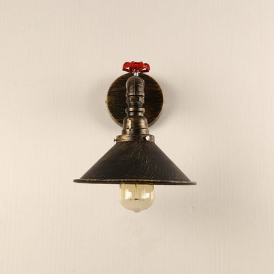 Industrial Iron Vintage Faucet Water Pipe Design 1-Light Wall Sconce Lamp
