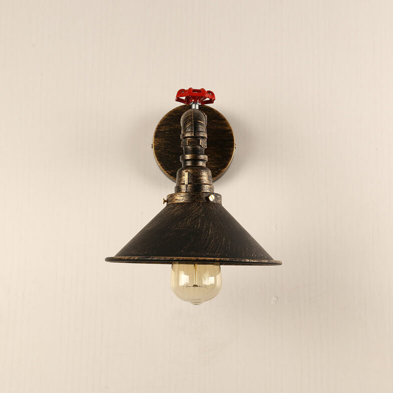 Industrial Iron Vintage Faucet Water Pipe Design 1-Light Wall Sconce Lamp