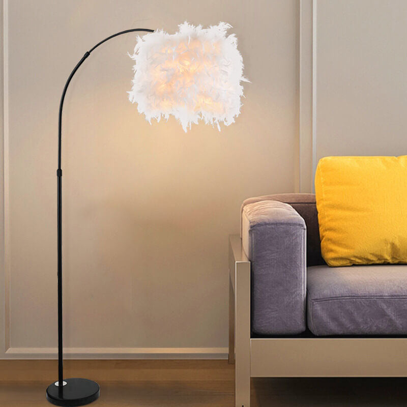 Lámpara de pie moderna nórdica creativa de pluma con 1 luz 