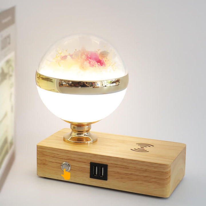 Creative Permanent Flower Night Light Smart Bluetooth Lautsprecher LED Wireless wiederaufladbare Tischlampe 