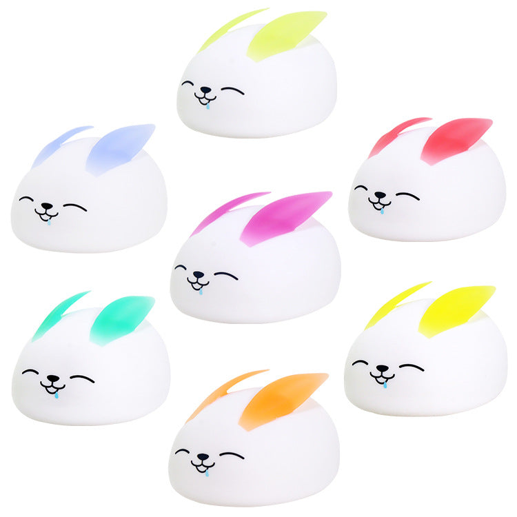 Lámpara de Mesa de Luz Nocturna LED de Silicona Creativa Moderna Conejo 