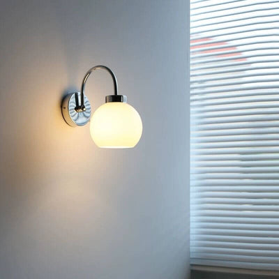 Japanese Simple Round Ball Glass 1-Light Wall Sconce Lamp