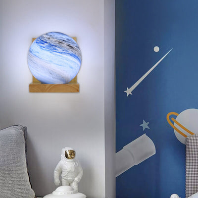 Applique Murale en Verre et Bois Nordic Creative Planet à 1 Lumière 