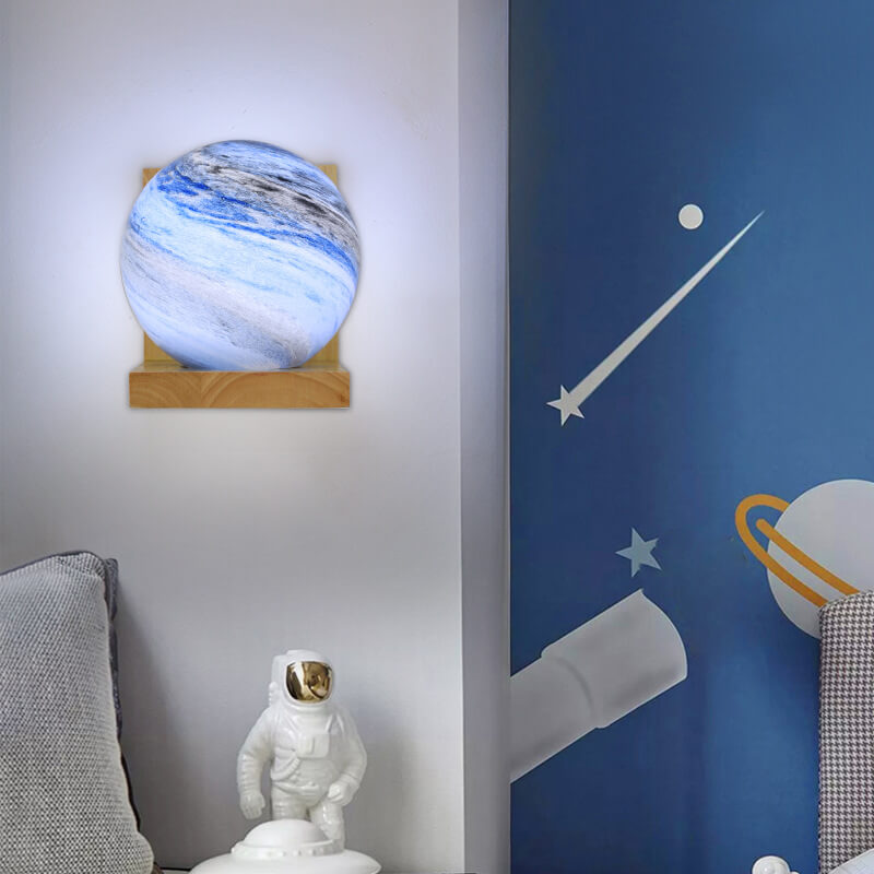 Applique Murale en Verre et Bois Nordic Creative Planet à 1 Lumière 
