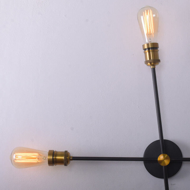 Industrielle Vintage Eisen Lineare Verstellbare 3-Licht Wandleuchte 