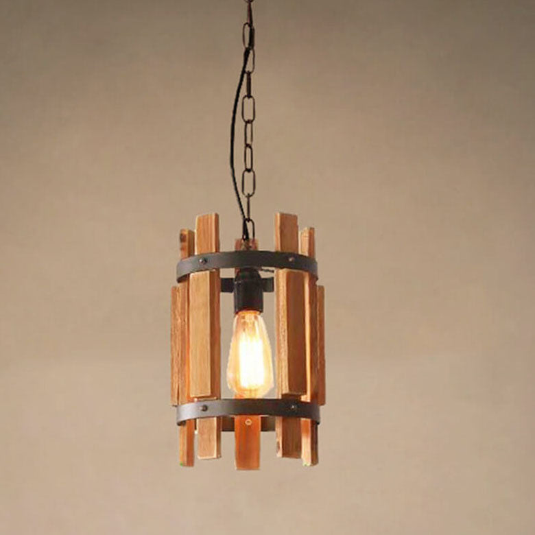 Industrial Style Creative Retro Wood 1-Light Pendant Light