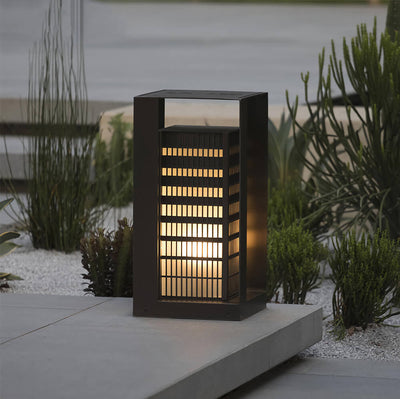 Solar-Metallquadratform-LED-Rasen-Terrassen-Stehlampe im Freien 