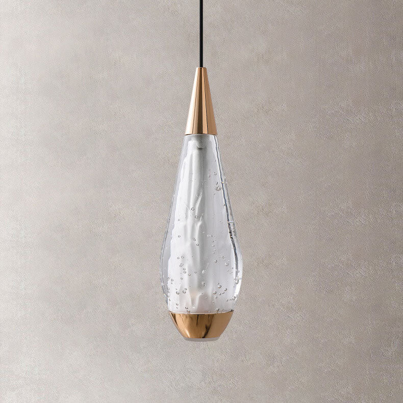 Moderne Luxus-Glasbeschläge Oval-Säulen-LED-Pendelleuchte für das Wohnzimmer 