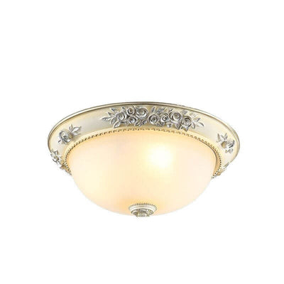 European Simple Iron Round Glass Lampshade 2/3-Light Flush Mount Ceiling Light