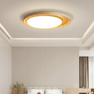 Japanese Minimalist Round Slim LED Flush Mount Ceiling Light