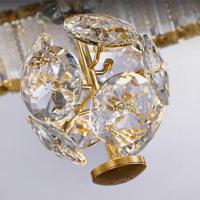 Modern Luxury Crystal Heart Symbol LED Semi-Flush Mount Ceiling Light