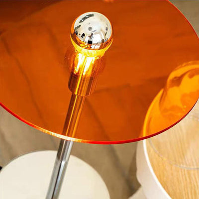 Lámpara de Mesa de 1 Luz con Soporte de Varilla de Hierro y Pantalla Acrílica Redonda de Simplicidad Moderna para Oficina en Casa 