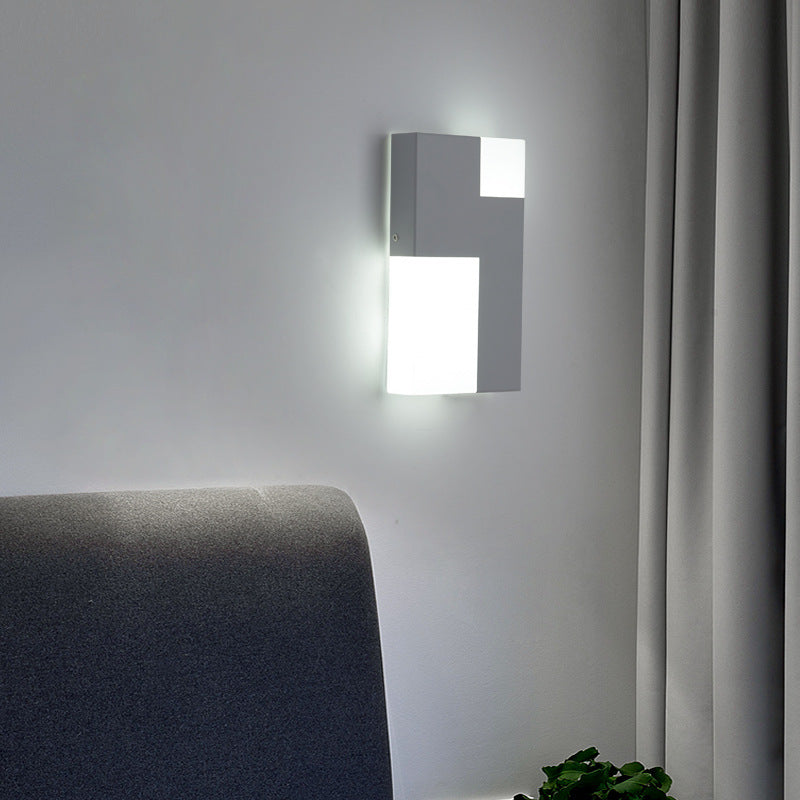 Modern Minimalist Square Geometric Iron Acrylic LED Wall Sconce Lamp