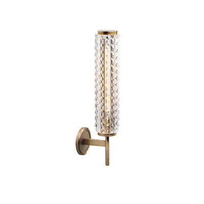 Nordic Luxury Glass Column Brass 1-Light Wall Sconce Lamp