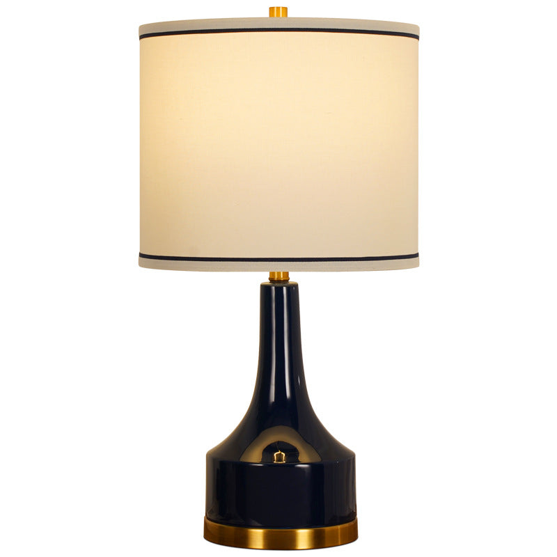 Modern Light Luxury Fabric Cylinder Water Drop Jar 1-Light Table Lamp