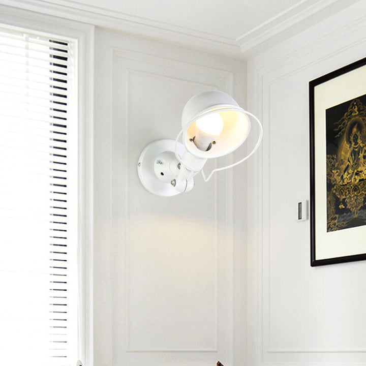 Lámpara de Aplique de Pared Ajustable de 1 Luz de Cúpula de Hierro Vintage Industrial 