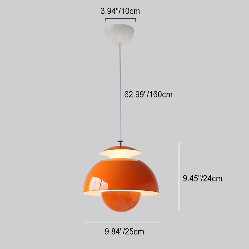 Contemporary Nordic Iron Aluminum Flower Bud Shade LED Pendant Light For Living Room