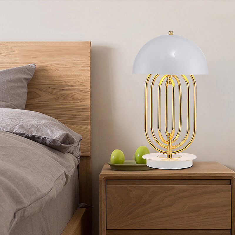 Lampe de table rotative de luxe en métal et aluminium à 2 lumières de lumière moderne 