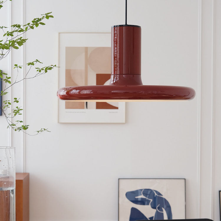 Nordic UFO Red Frisbee 1-Light Pendant Light