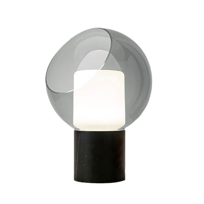 Lámpara de Mesa de 1 Luz con Base de Mármol Minimalista Nórdico y Bola de Vidrio 