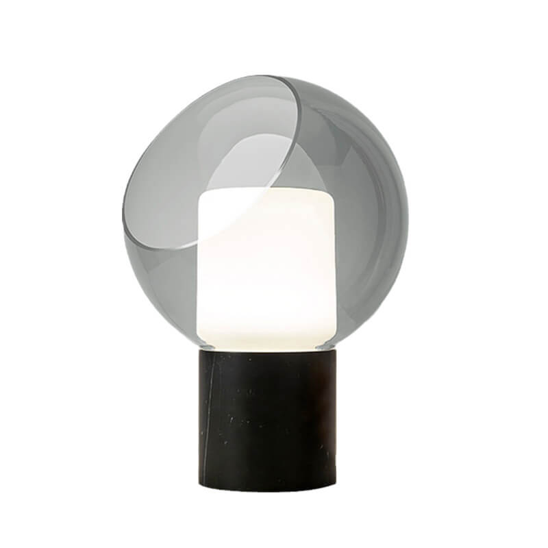 Lámpara de Mesa de 1 Luz con Base de Mármol Minimalista Nórdico y Bola de Vidrio 