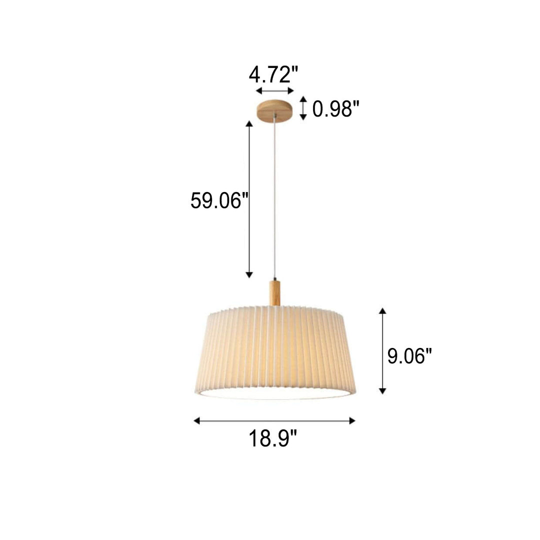 Nordischer minimalistischer einfarbiger Massivholz-Stoff 1-Licht Pendelleuchte 