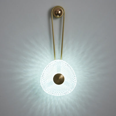 Modern Luxury Round Acrylic Metal Hanging LED Wall Sconce Lamp