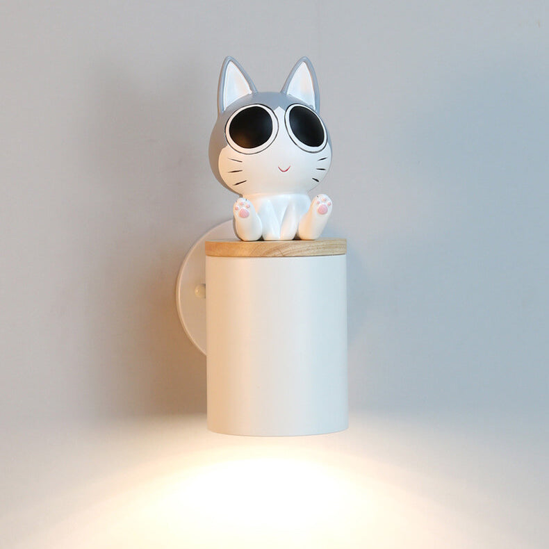 Creative Cartoon Cat Cylinder 1-Light Wall Sconce Lamp