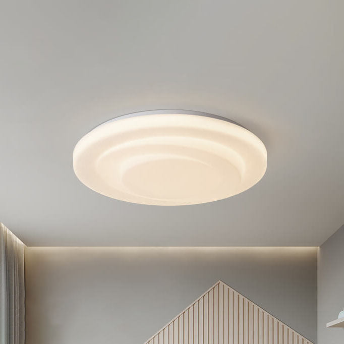 Modern Minimalist PE Swirl Round Iron LED Flush Mount Ceiling Light