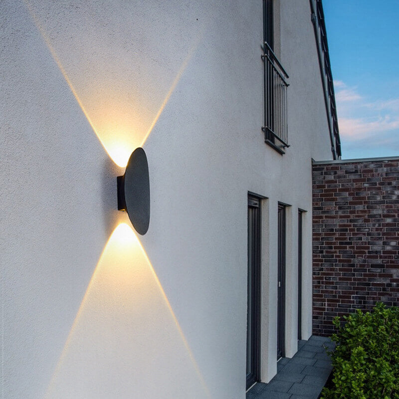 Lámpara de Aplique de Pared Impermeable LED para Exterior de Aluminio de Forma Oval Simple y Plana 