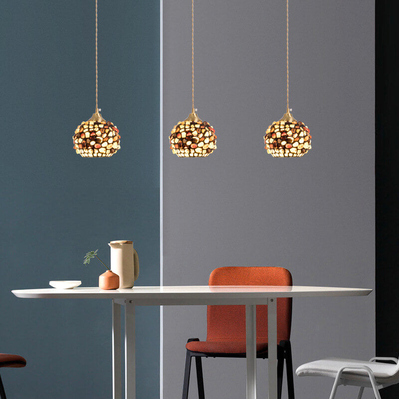 Vintage Creative Shell Round 1-Light Pendant Light