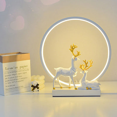 Nordic Creative Circle Deer USB LED Night Light Table Lamp