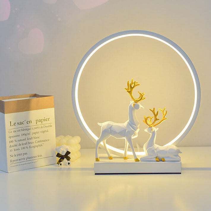 Nordic Creative Circle Deer USB LED Night Light Table Lamp