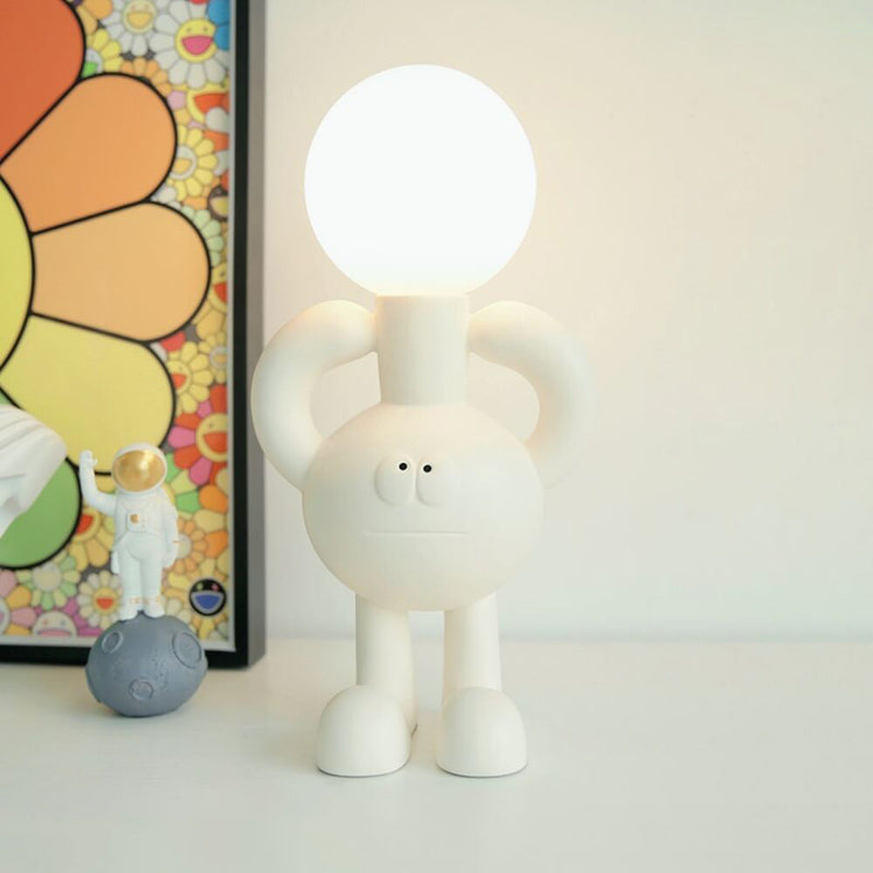 Creative Cartoon Moon Robot Resin 1-Light Table Lamp