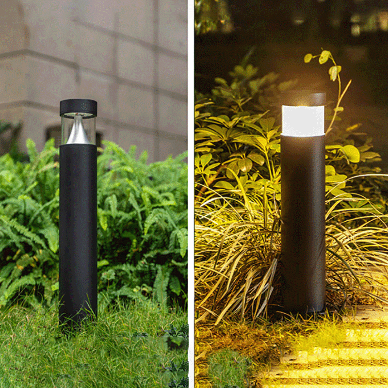 Zeitgenössische industrielle Aluminium-Säulen-LED wasserdichte Rasenlandschaftsleuchte für den Garten 