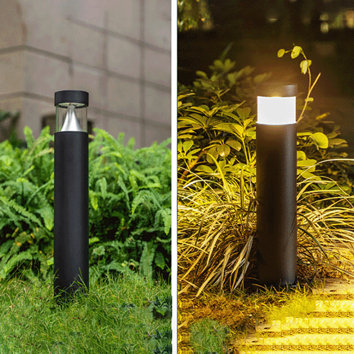 Zeitgenössische industrielle Aluminium-Säulen-LED wasserdichte Rasenlandschaftsleuchte für den Garten 