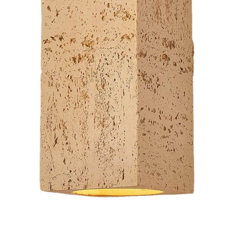 Traditionelle Retro-Wabi-Sabi-LED-Wandleuchte aus Verbundmaterial in quadratischer Säulenform, handgearbeitet, für das Wohnzimmer 