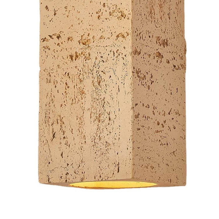 Traditionelle Retro-Wabi-Sabi-LED-Wandleuchte aus Verbundmaterial in quadratischer Säulenform, handgearbeitet, für das Wohnzimmer 