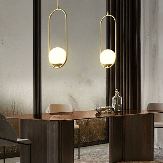 Modern Light Luxury Minimalist Oval Glass Orb 1/2-Light Pendelleuchte 