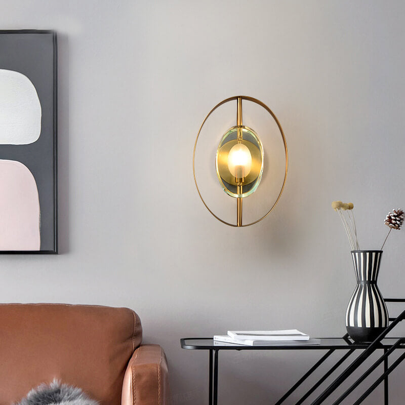 Modern Nordic Light Luxury Creative Round Ring 1-Light Wall Sconce Lamp