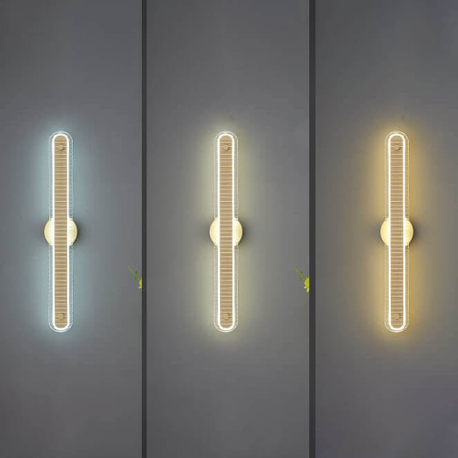 Lámpara Aplique de Pared LED de Vidrio y Cobre de Tira Larga de Lujo Moderno 